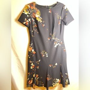 Ralph Lauren navy blue floral dress sz 6